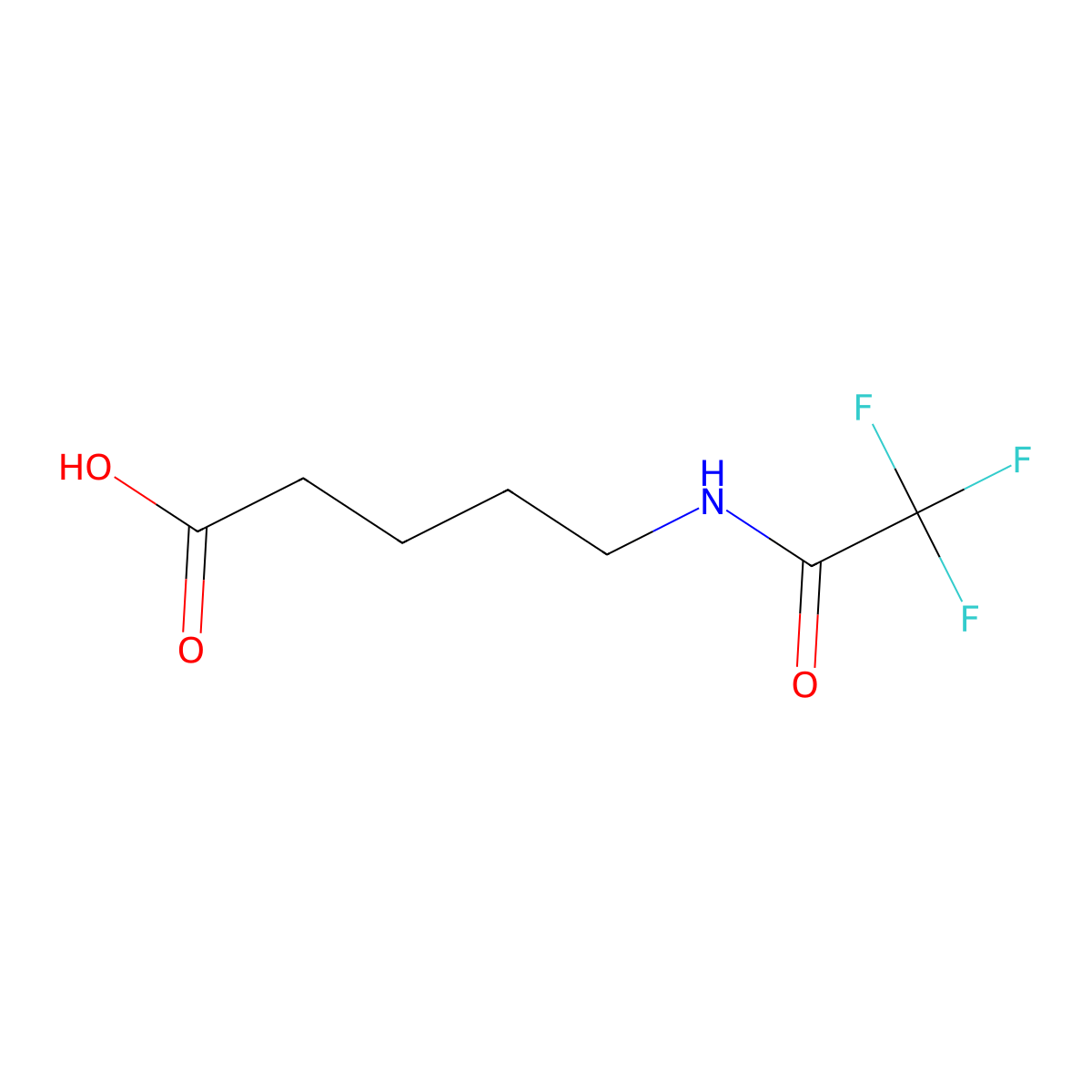 5-((2,2,2-Trifluoroacetyl)amino)pentanoic acid molecular structure, CAS 50632-84-3