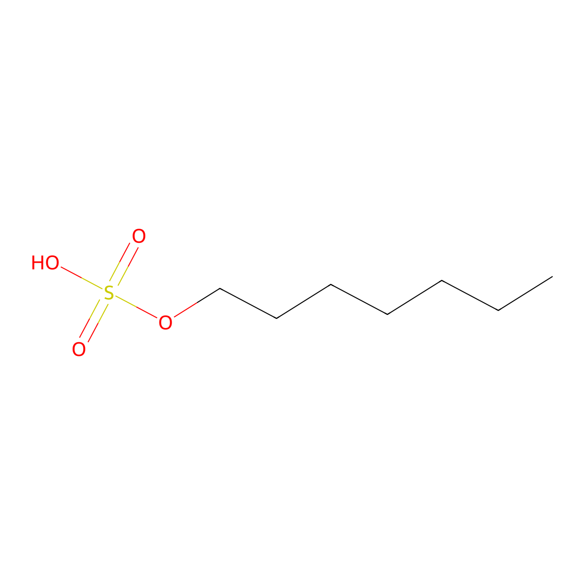 Heptyl hydrogen sulfate molecular structure, CAS 50632-94-5
