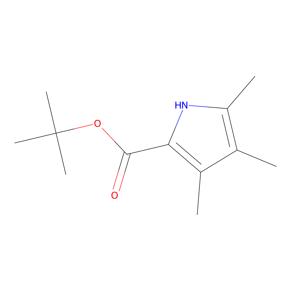 tert-Butyl 3,4,5-trimethyl-2-pyrrolecarboxylate molecular structure, CAS 50634-31-6