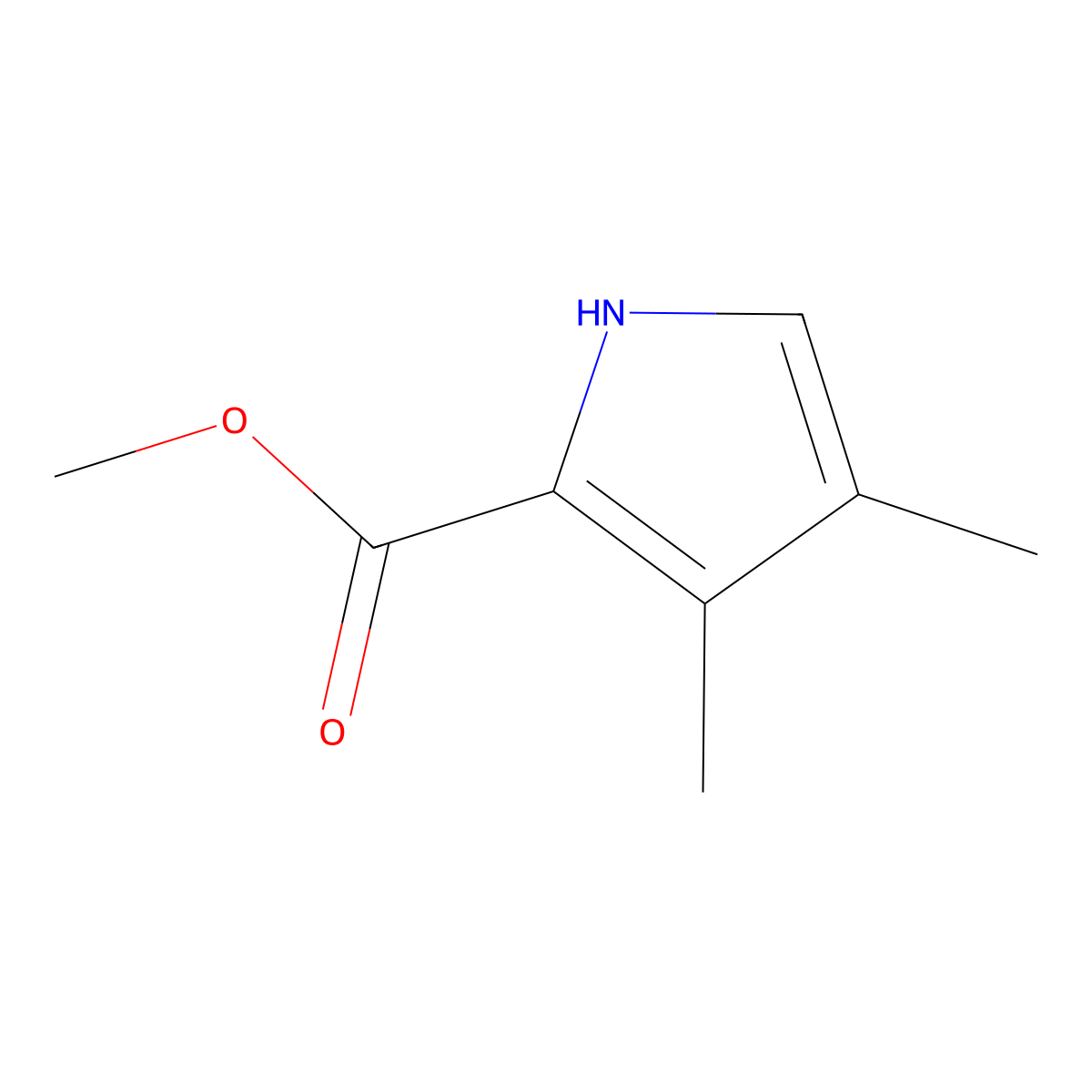 Methyl 3,4-dimethyl-1H-pyrrole-2-carboxylate molecular structure, CAS 50634-33-8