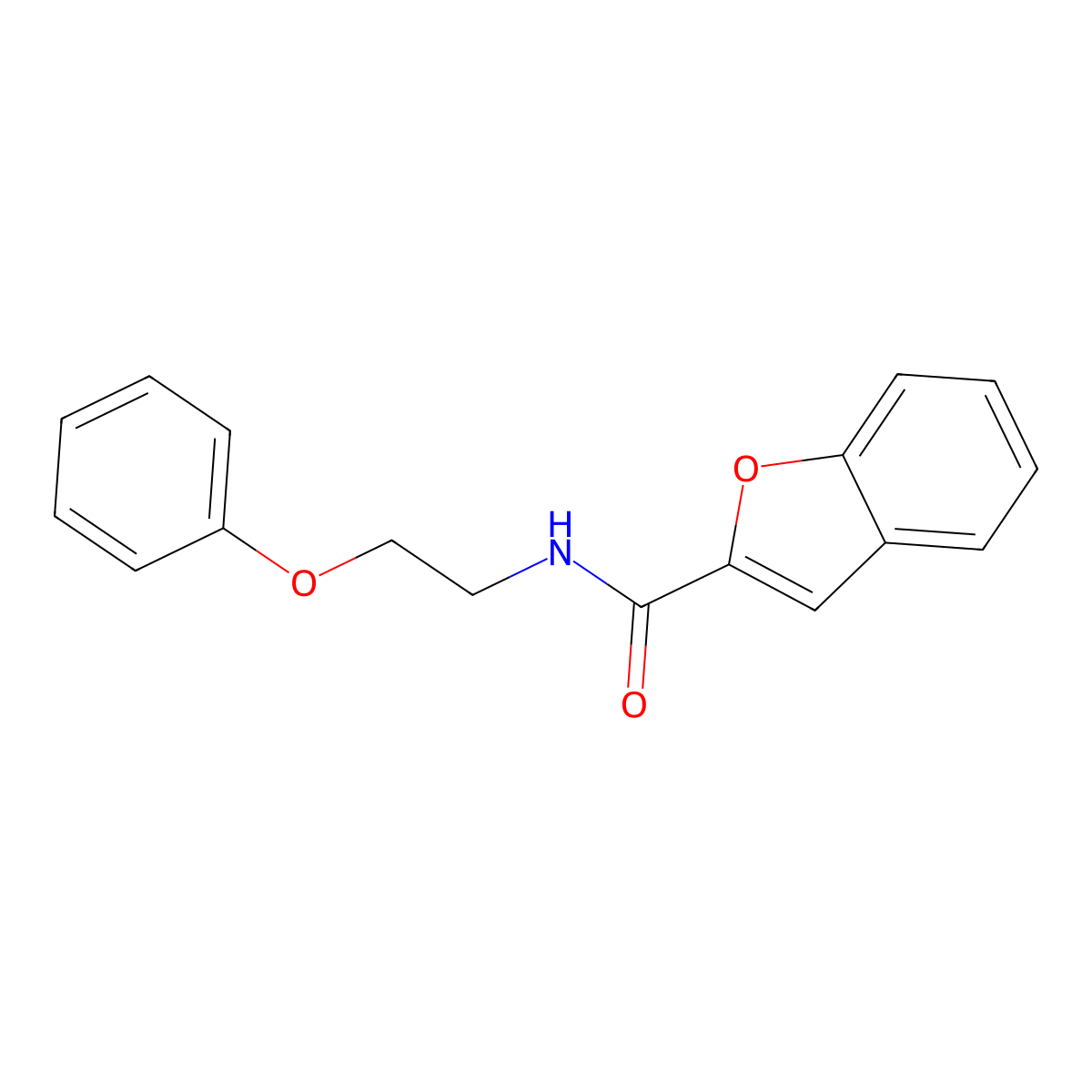 N-(2-phenoxyethyl)-1-benzofuran-2-carboxamide molecular structure, CAS 50634-83-8