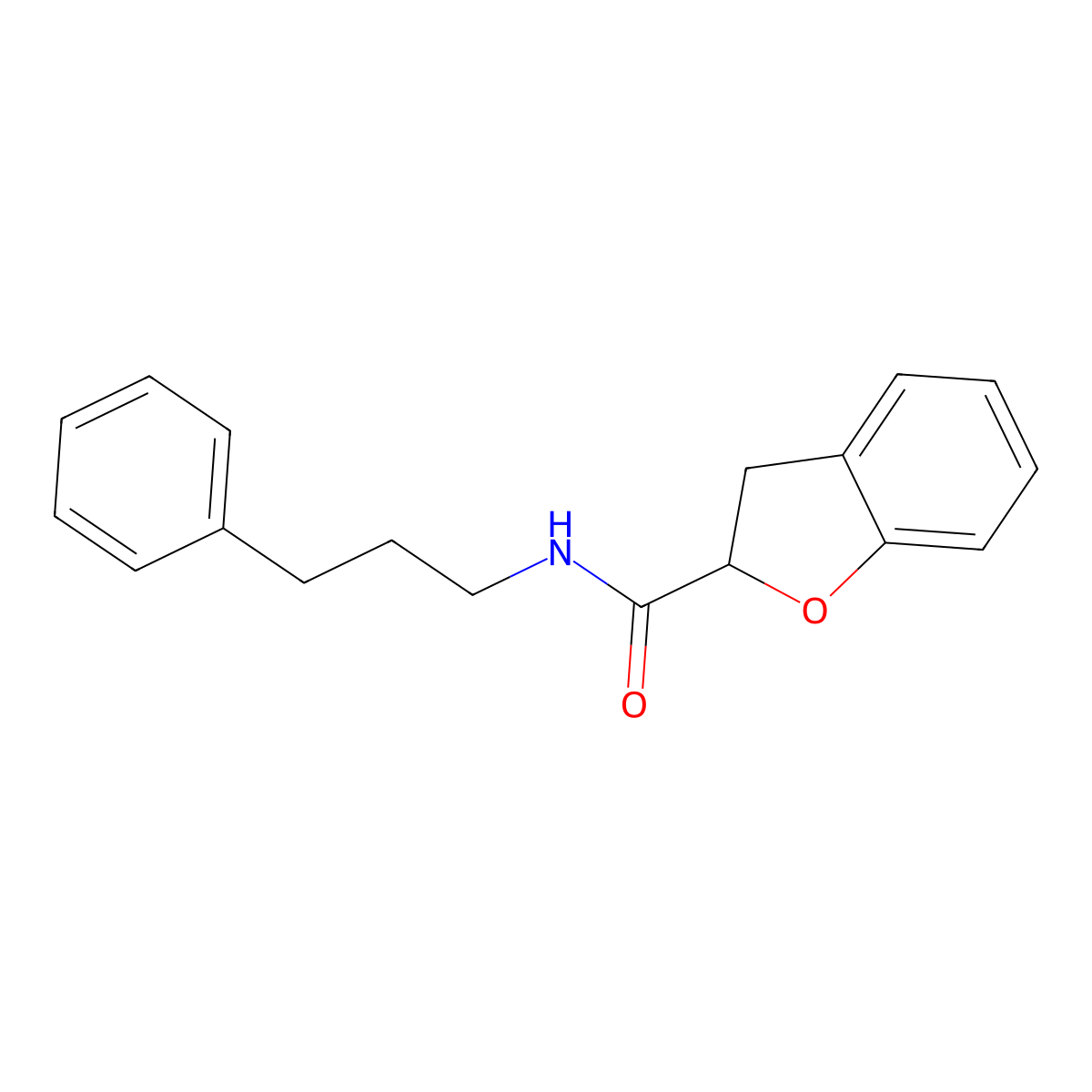 2,3-Dihydro-N-(3-phenylpropyl)-2-benzofurancarboxamide molecular structure, CAS 50635-13-7