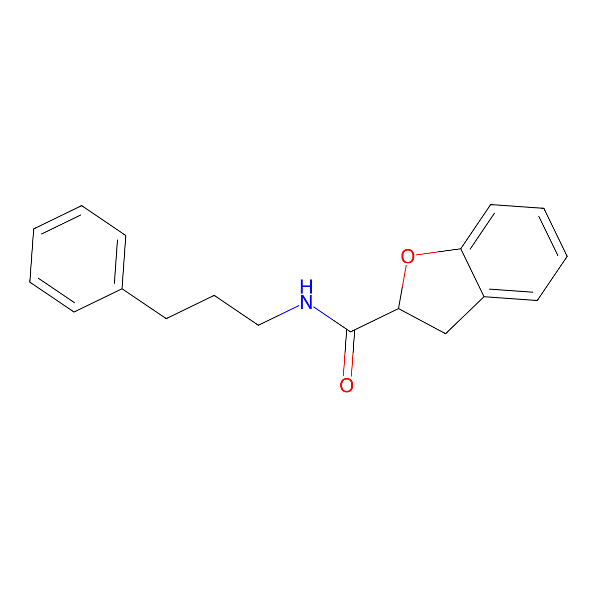 2,3-Dihydro-N-(3-phenylpropyl)-2-benzofurancarboxamide molecular structure, CAS 50635-13-7