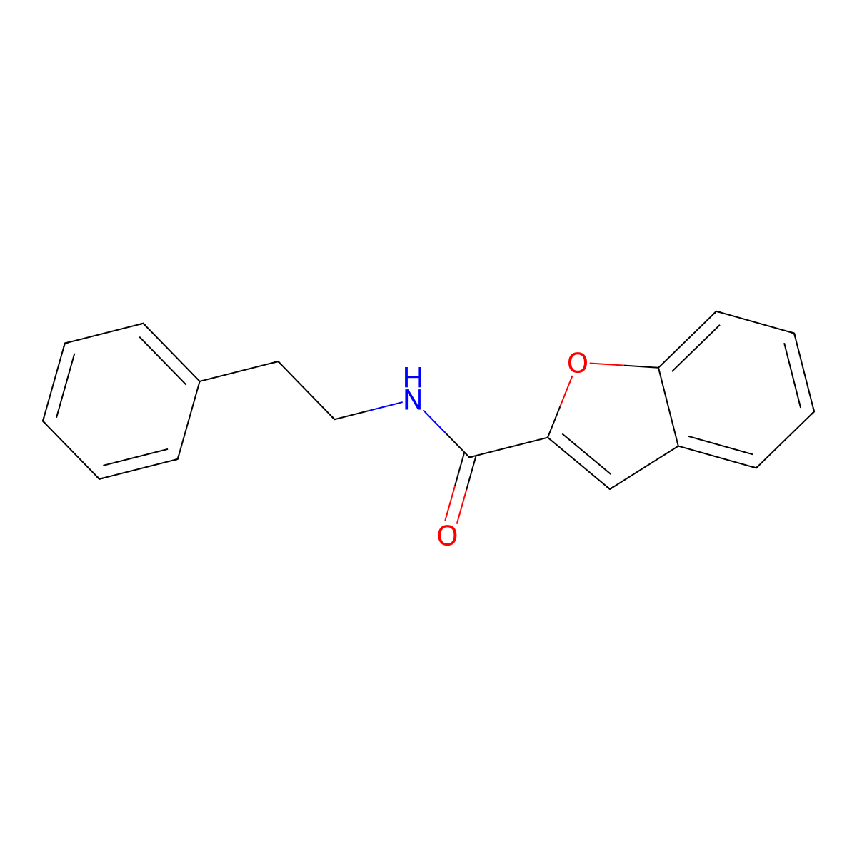 N-(2-phenylethyl)-1-benzofuran-2-carboxamide molecular structure, CAS 50635-14-8