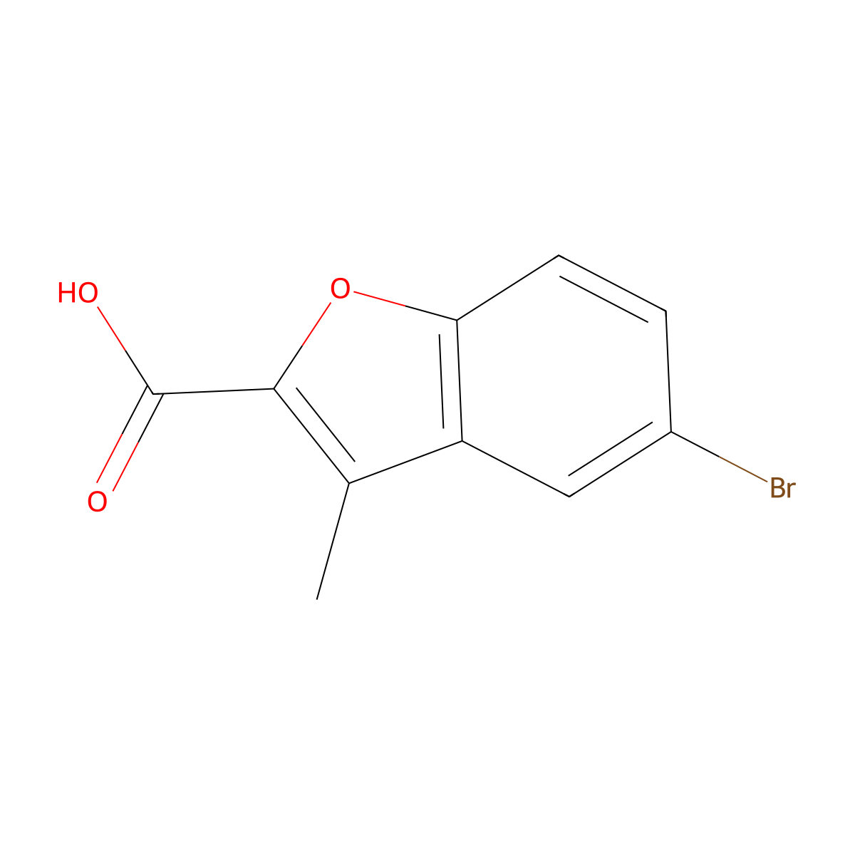 5-Bromo-3-methyl-1-benzofuran-2-carboxylic acid molecular structure, CAS 50638-08-9