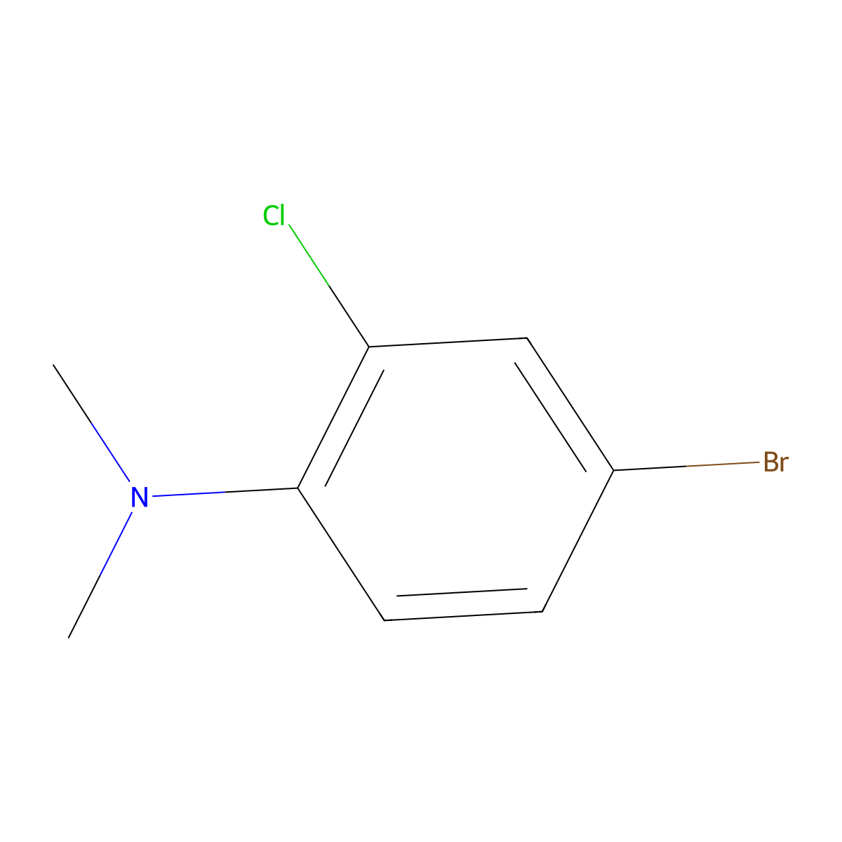 4-Bromo-2-chloro-N,N-dimethylaniline molecular structure, CAS 50638-51-2
