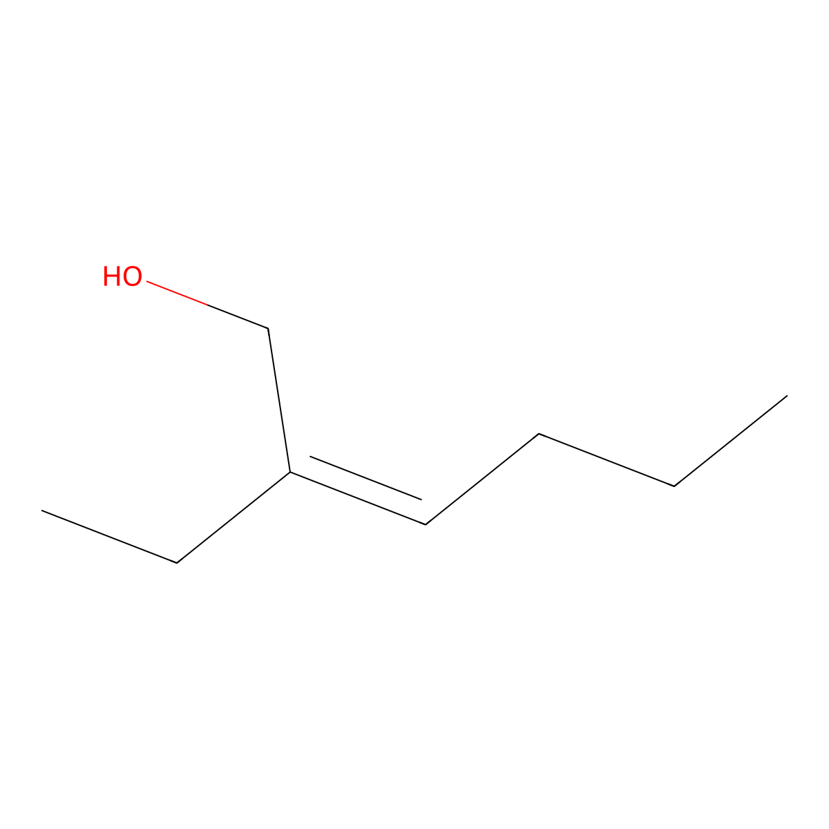 2-Ethyl-2-hexenol molecular structure, CAS 50639-00-4