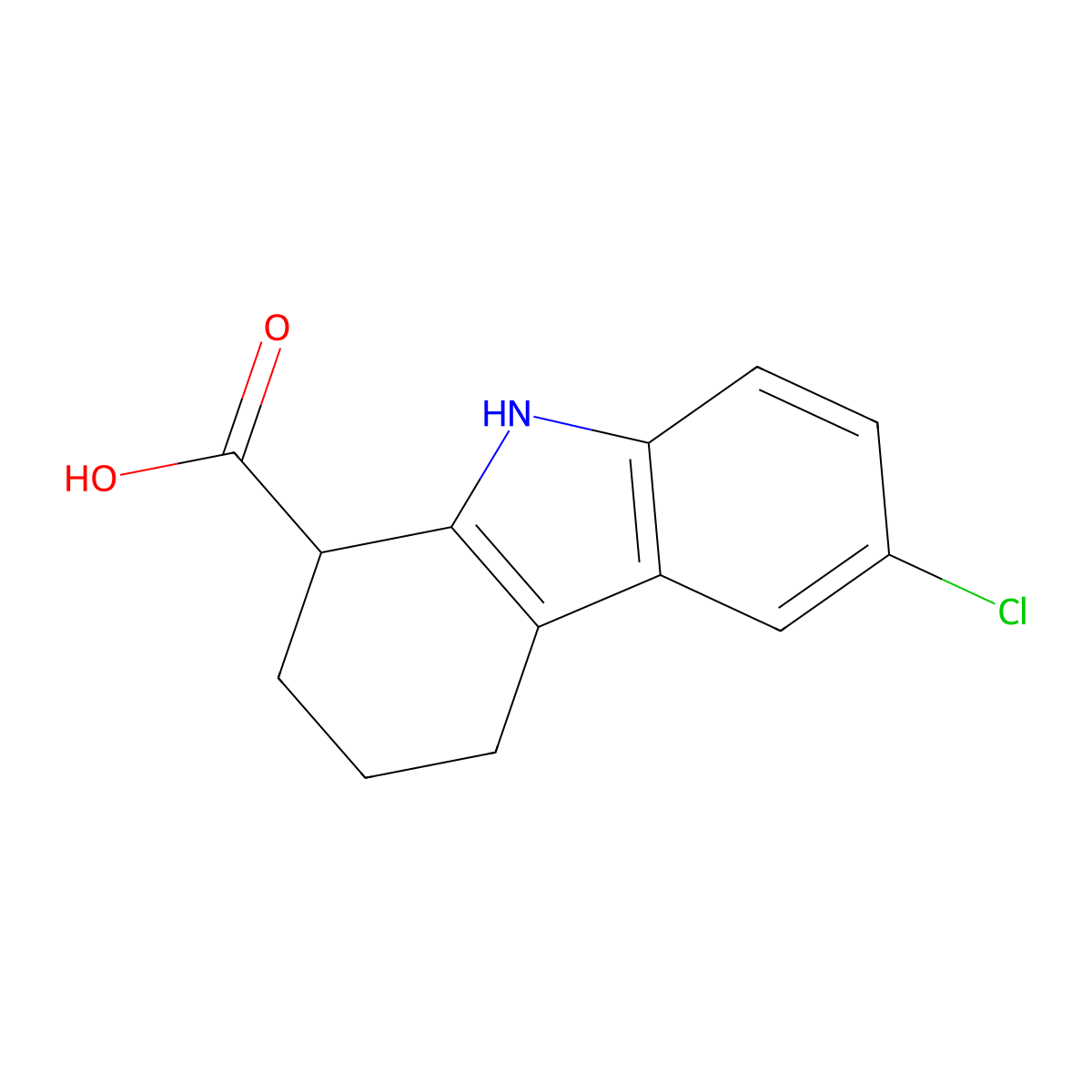 6-Chloro-2,3,4,9-tetrahydro-1H-carbazole-1-carboxylic acid molecular structure, CAS 50639-66-2