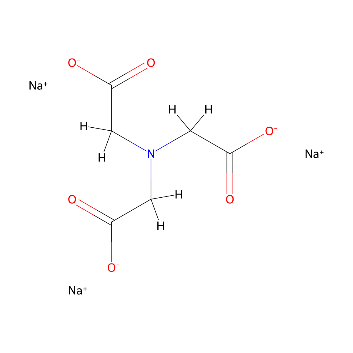 Trisodium Nitrilotriacetate molecular structure, CAS 5064-31-3