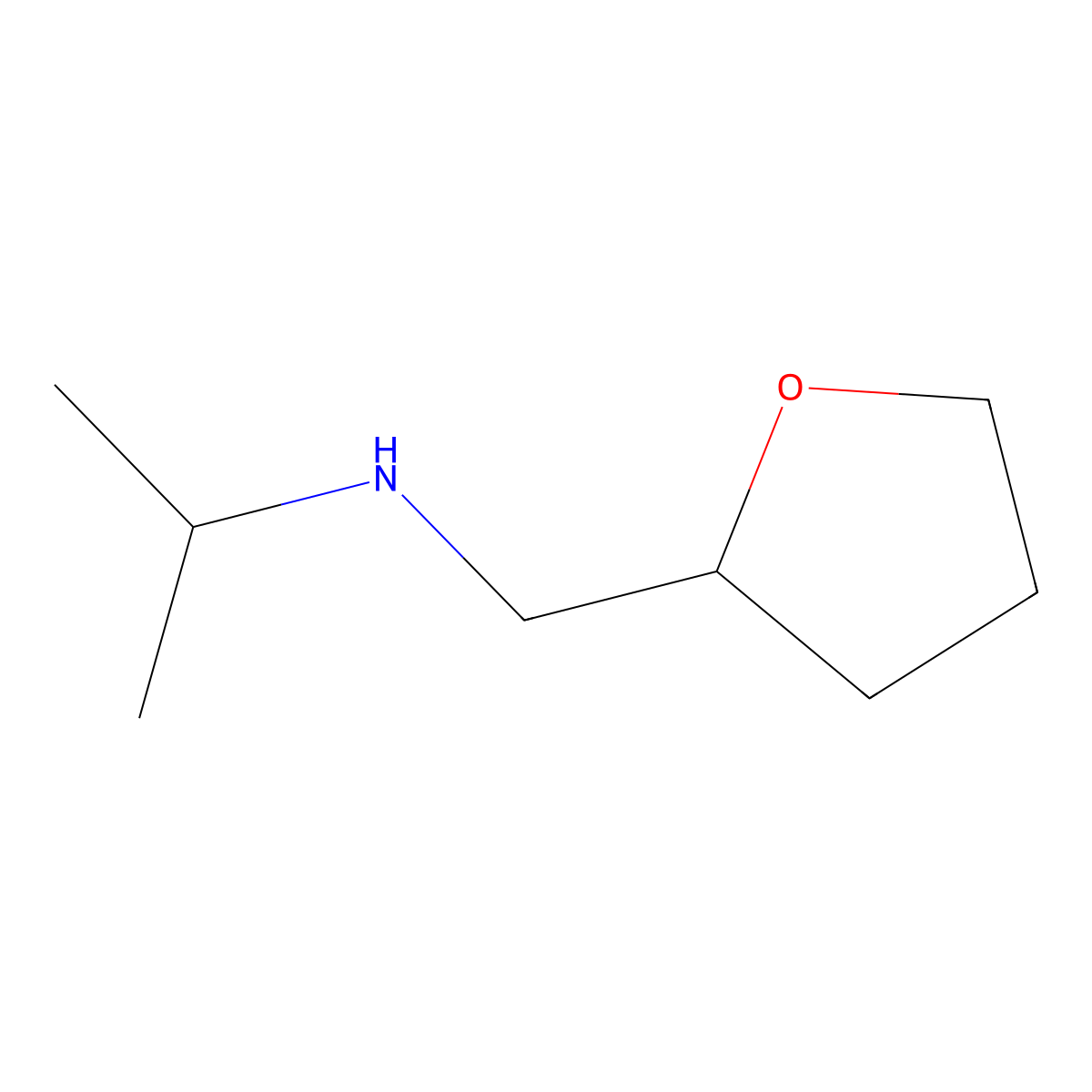 Isopropyl-(tetrahydro-furan-2-ylmethyl)-amine molecular structure, CAS 5064-46-0