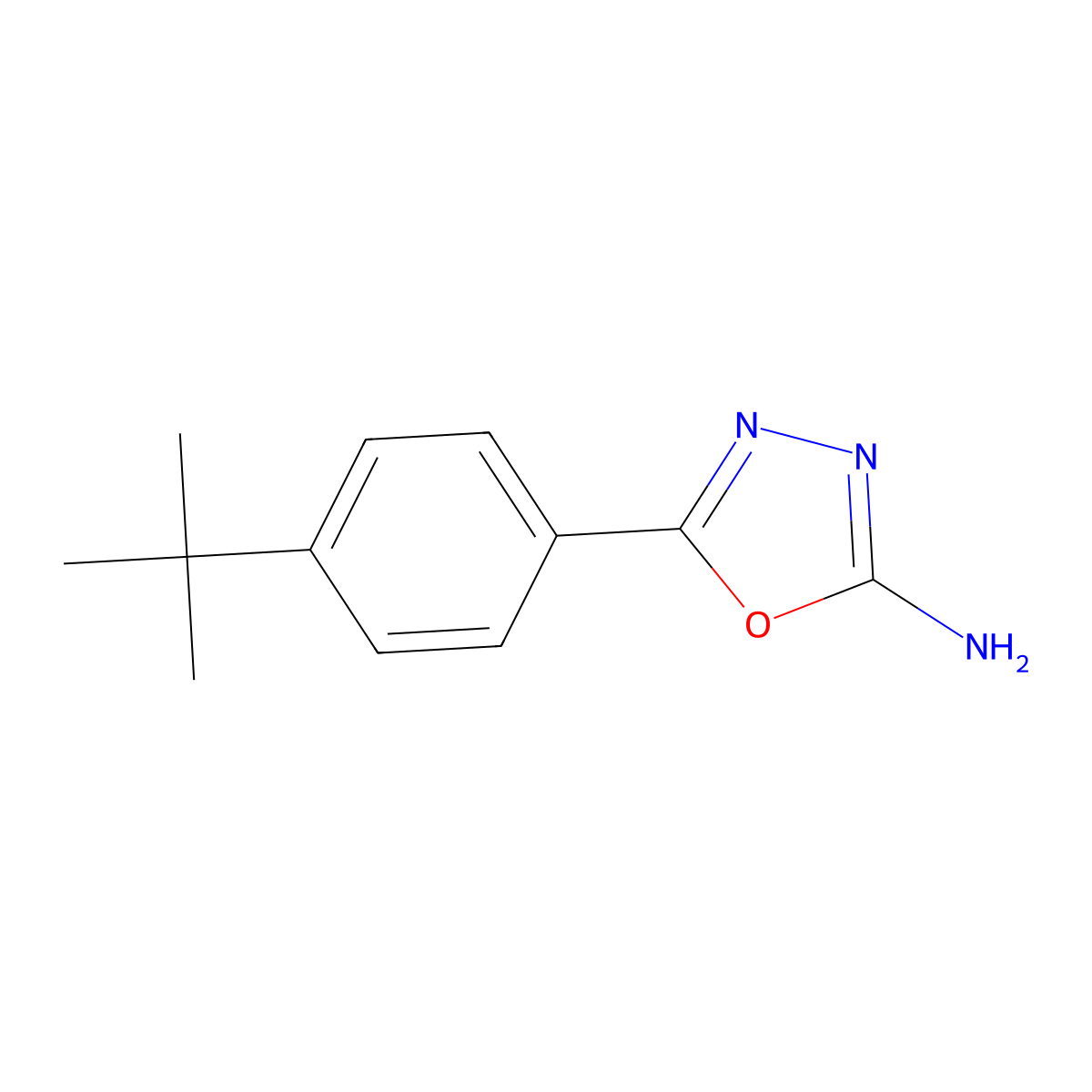 5-(4-Tert-butylphenyl)-1,3,4-oxadiazol-2-amine molecular structure, CAS 506407-84-7