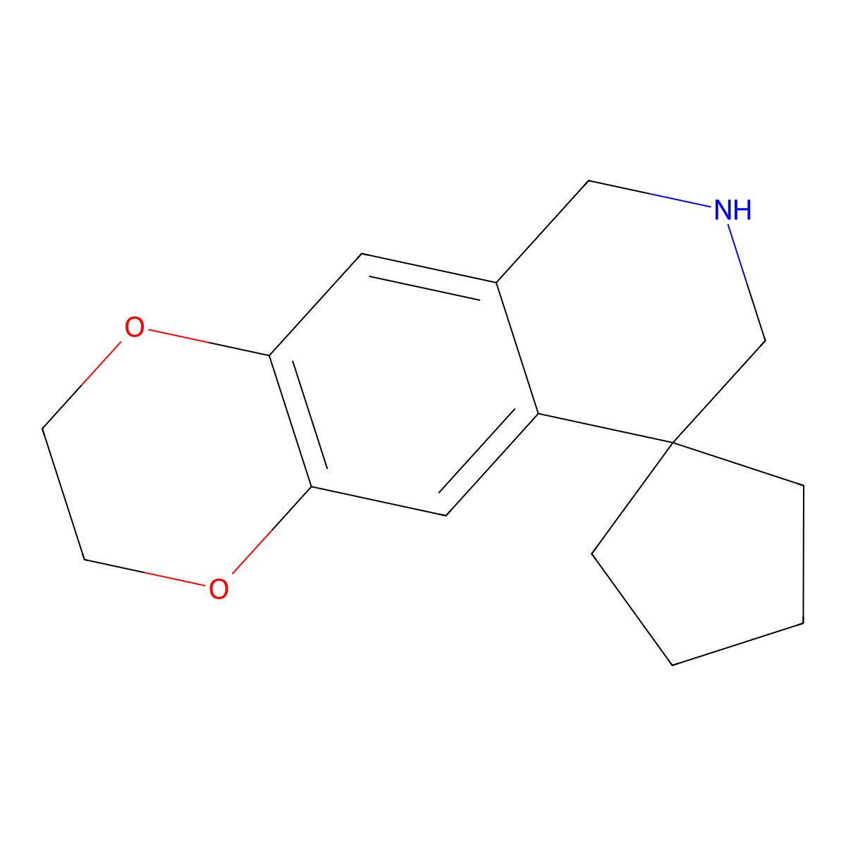 3,6,7,8-Tetrahydro-2H-spiro[[1,4]dioxino[2,3-g]isoquinoline-9,1'-cyclopentane] molecular structure, CAS 506418-57-1