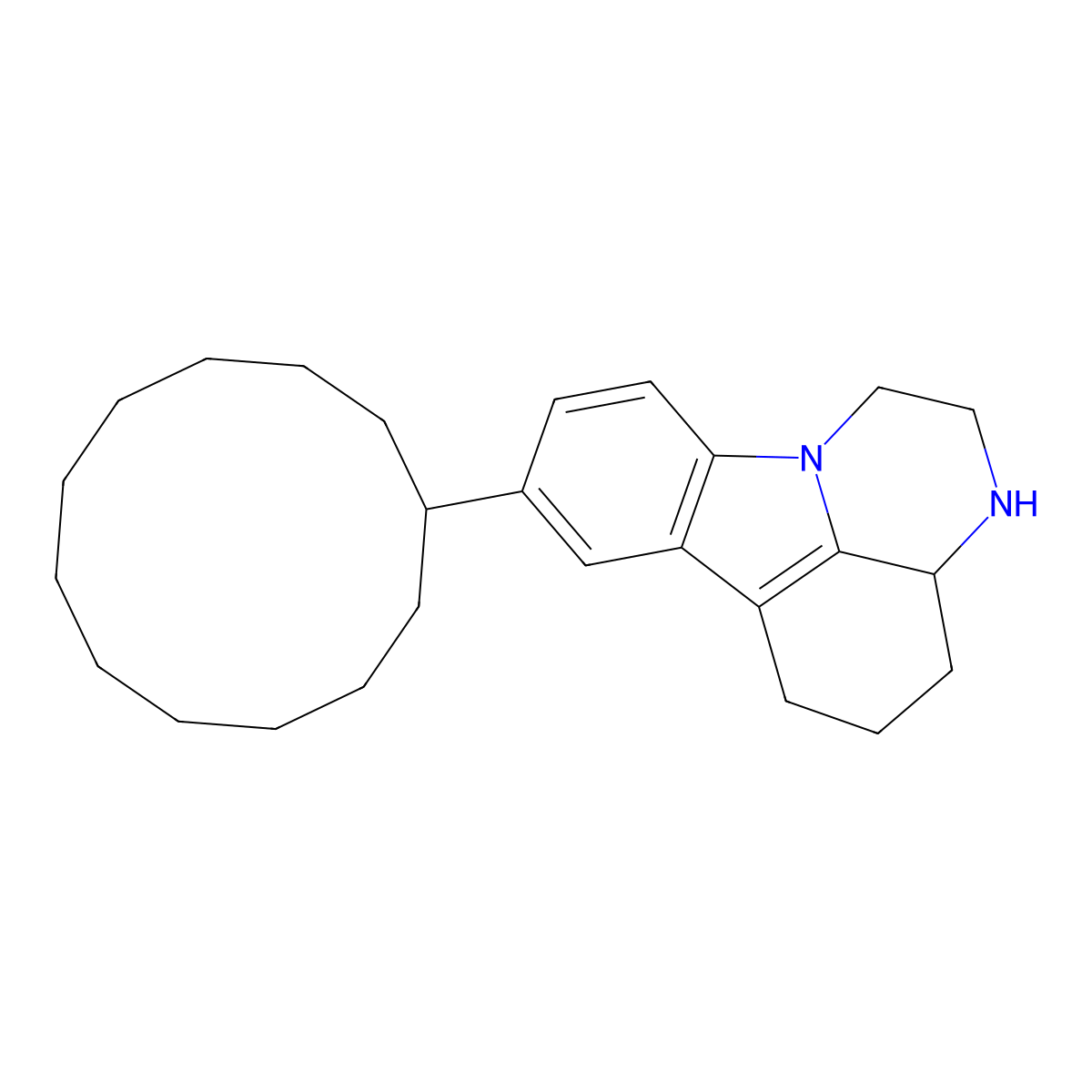 8-cyclododecyl-2,3,3a,4,5,6-hexahydro-1H-pyrazino[3,2,1-jk]carbazole molecular structure, CAS 506429-41-0