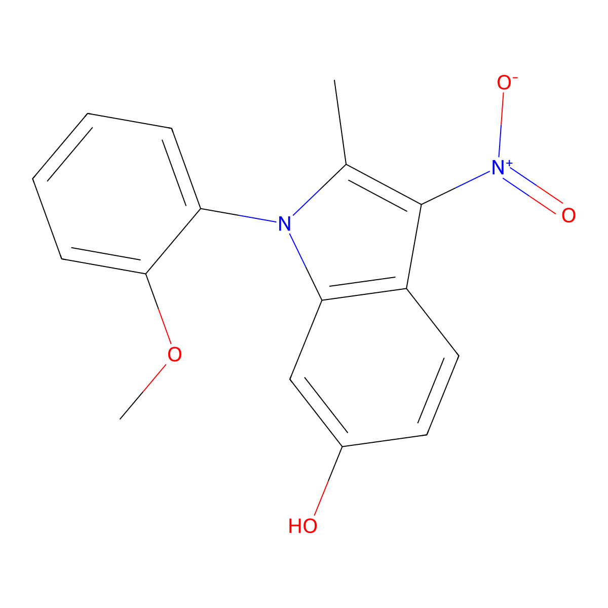 1-(2-Methoxyphenyl)-2-methyl-3-nitro-1H-indol-6-ol molecular structure, CAS 506429-45-4