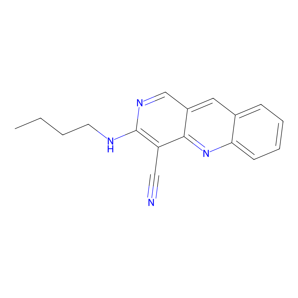 3-(Butylamino)benzo[b][1,6]naphthyridine-4-carbonitrile molecular structure, CAS 506429-48-7