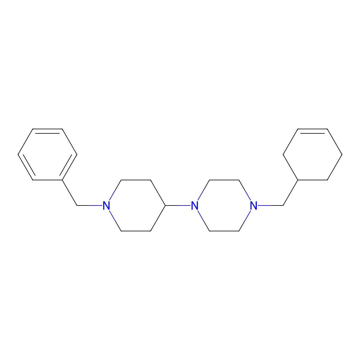 1-(1-Benzylpiperidin-4-yl)-4-(cyclohex-3-en-1-ylmethyl)piperazine molecular structure, CAS 506432-52-6