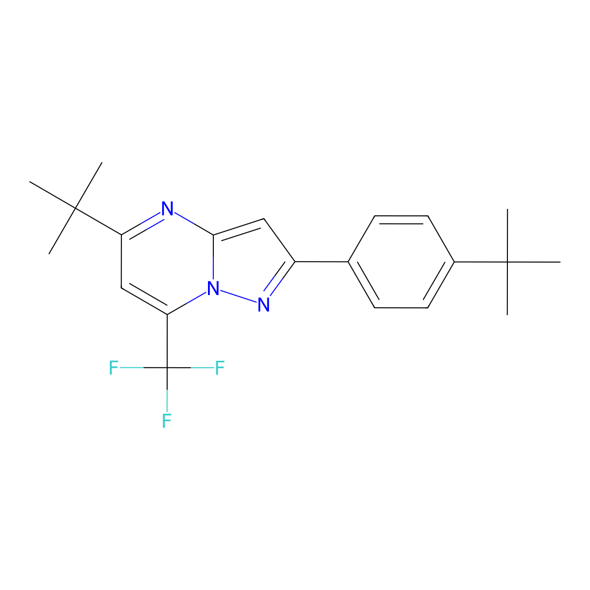 5-Tert-butyl-2-(4-tert-butylphenyl)-7-(trifluoromethyl)pyrazolo[1,5-a]pyrimidine molecular structure, CAS 506436-91-5