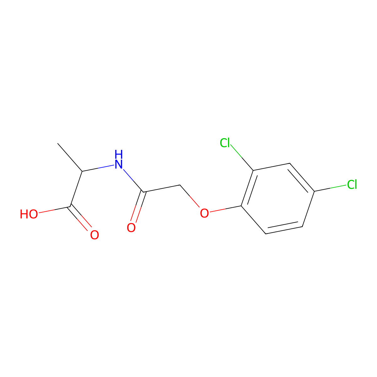 N-((2,4-Dichlorophenoxy)acetyl)-L-alanine molecular structure, CAS 50648-96-9