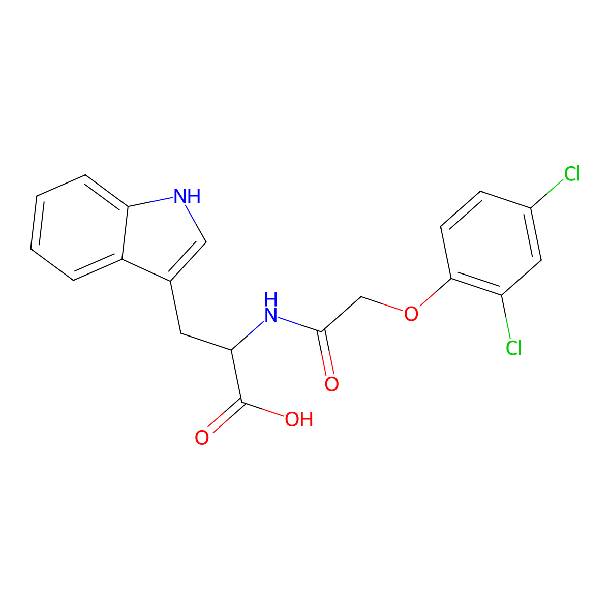 N-((2,4-Dichlorophenoxy)acetyl)-L-tryptophan molecular structure, CAS 50649-06-4