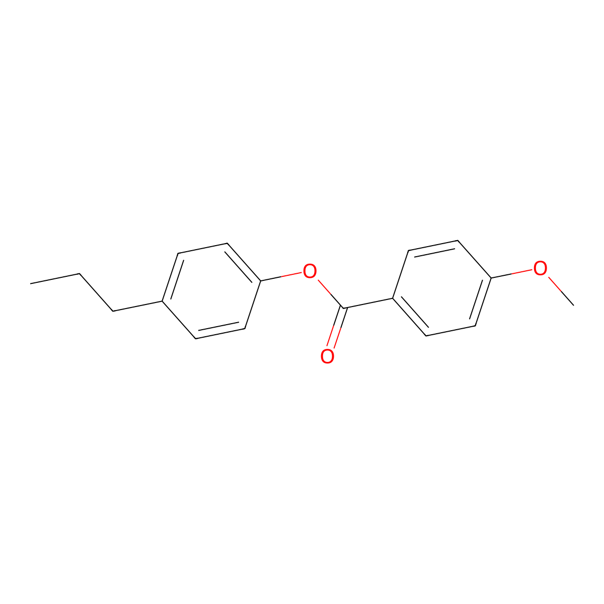 Benzoic acid, 4-methoxy-, 4-propylphenyl ester molecular structure, CAS 50649-28-0