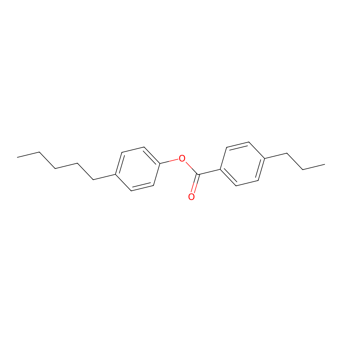 Benzoic acid, 4-propyl-, 4-pentylphenyl ester molecular structure, CAS 50649-60-0
