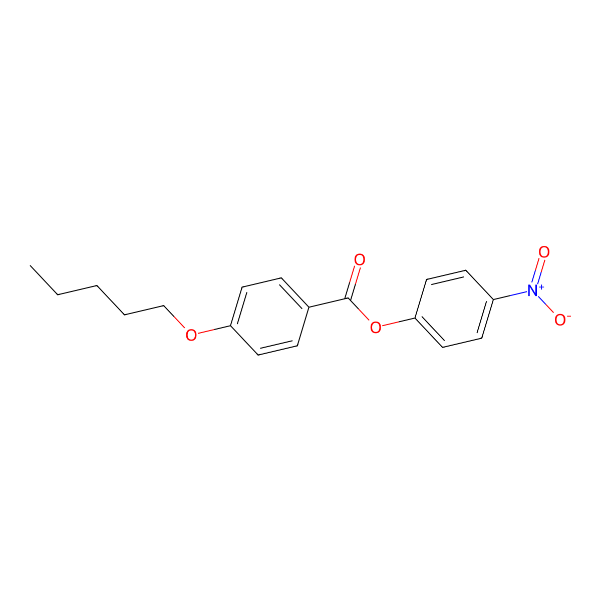 4-Nitrophenyl 4-pentyloxybenzoate molecular structure, CAS 50649-77-9