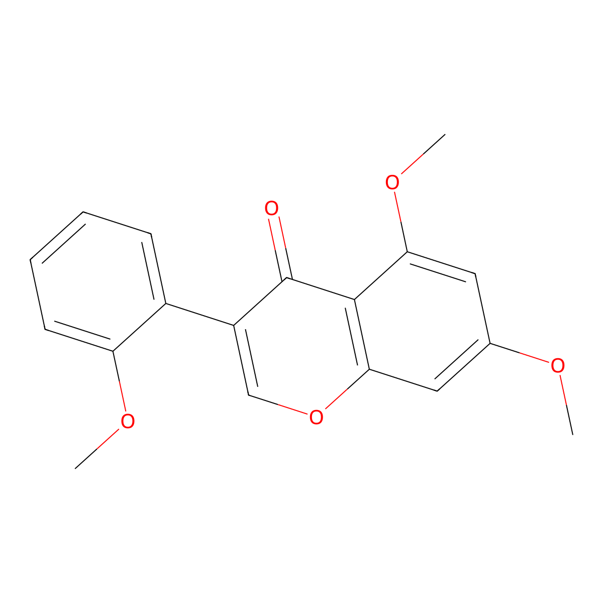 5,7-dimethoxy-3-(2-methoxyphenyl)-4H-chromen-4-one molecular structure, CAS 5065-01-0