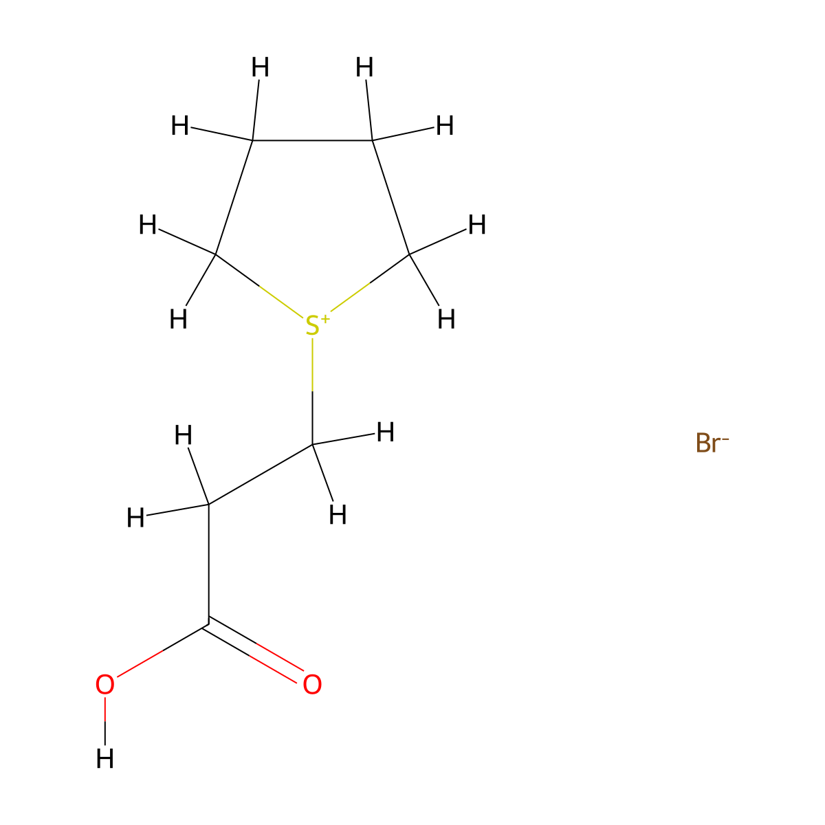 1-(2-carboxyethyl)tetrahydro-1H-thiophen-1-iumbromide molecular structure, CAS 5065-14-5