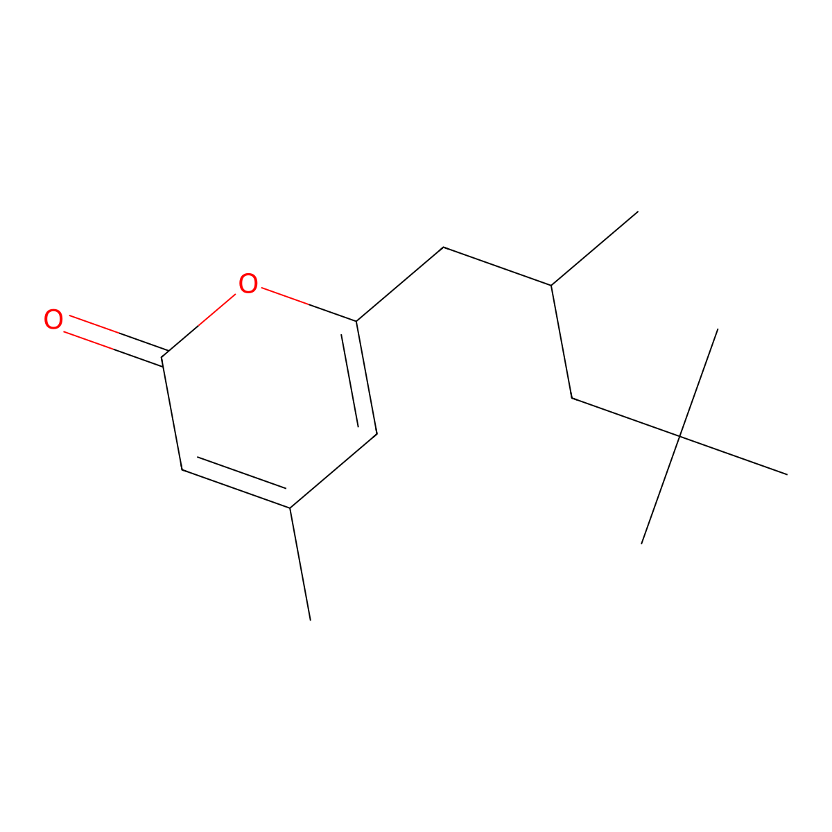 4-Methyl-6-(2,4,4-trimethylpentyl)-2H-pyran-2-one molecular structure, CAS 50650-75-4