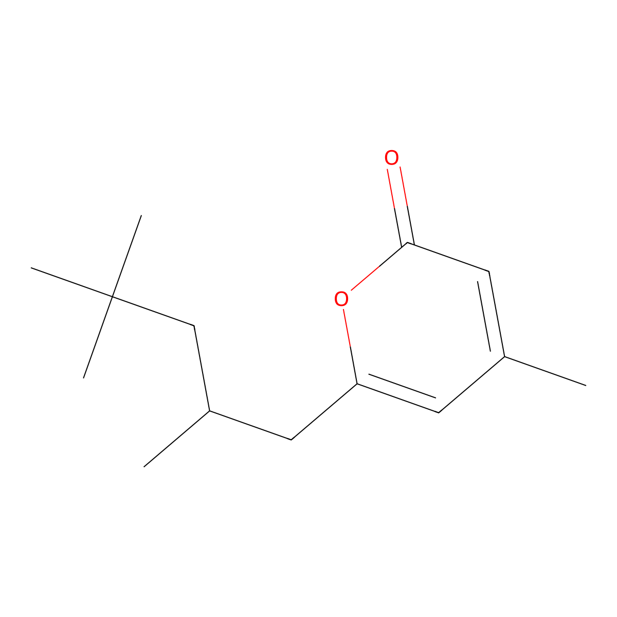 4-Methyl-6-(2,4,4-trimethylpentyl)-2H-pyran-2-one molecular structure, CAS 50650-75-4