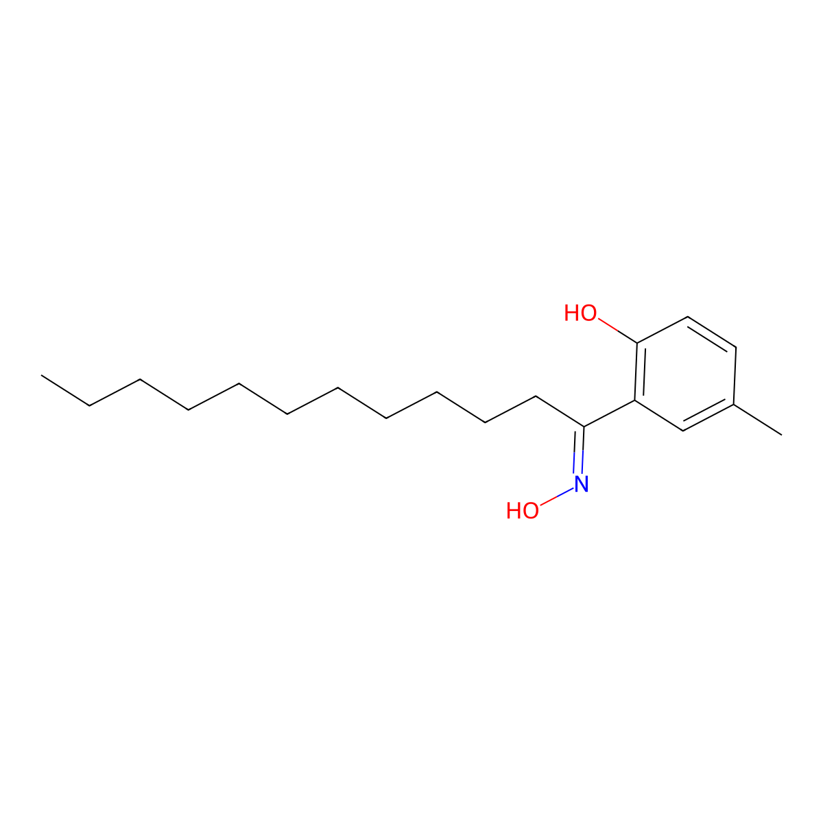 2-(N-Hydroxy-C-undecylcarbonimidoyl)-4-methylphenol molecular structure, CAS 50652-76-1