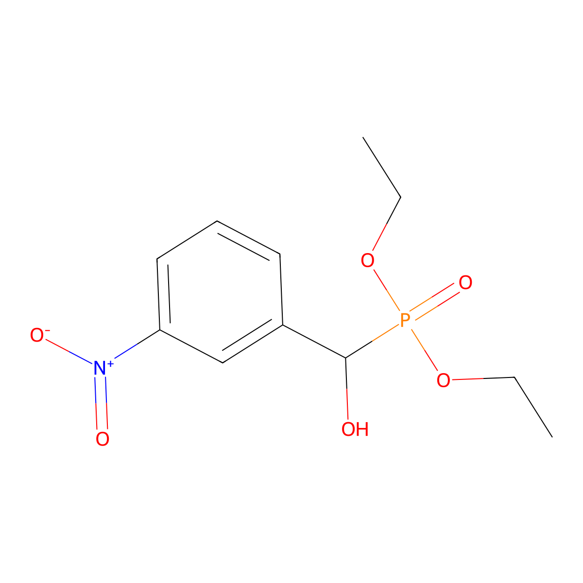 Diethyl P-(hydroxy(3-nitrophenyl)methyl)phosphonate molecular structure, CAS 50652-91-0