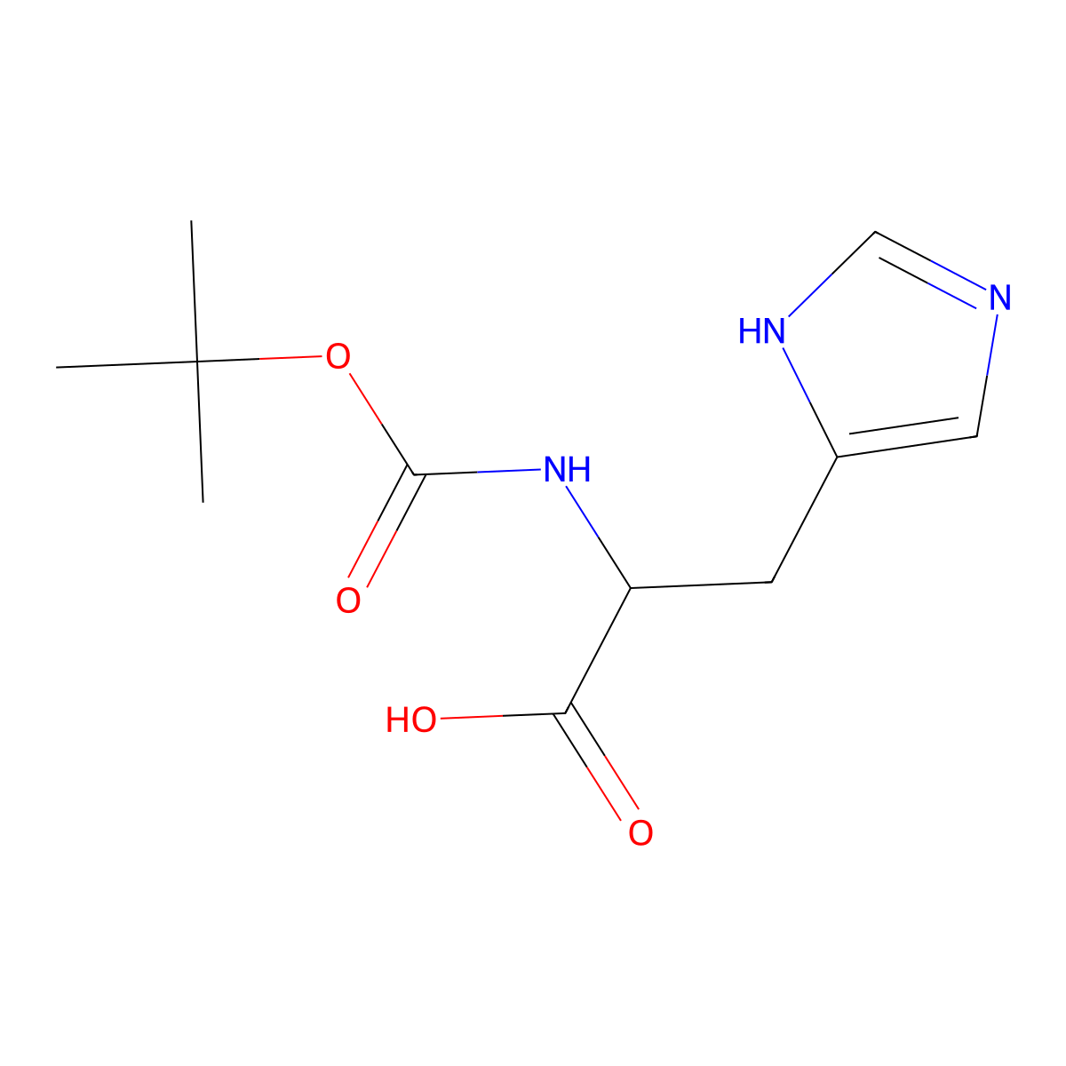 Boc-D-His-OH molecular structure, CAS 50654-94-9