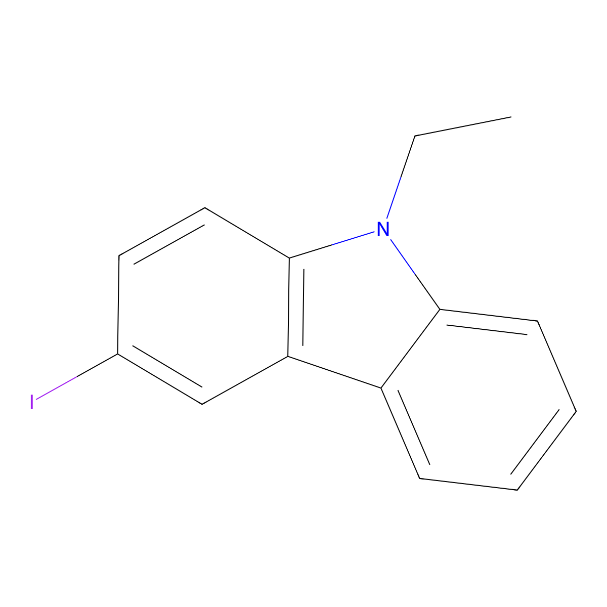 9-Ethyl-3-iodocarbazole molecular structure, CAS 50668-21-8