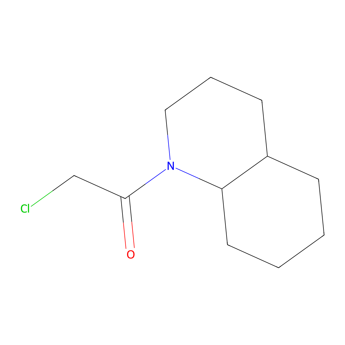 rac-1-[(4aR,8aS)-decahydroquinolin-1-yl]-2-chloroethan-1-one molecular structure, CAS 50669-65-3