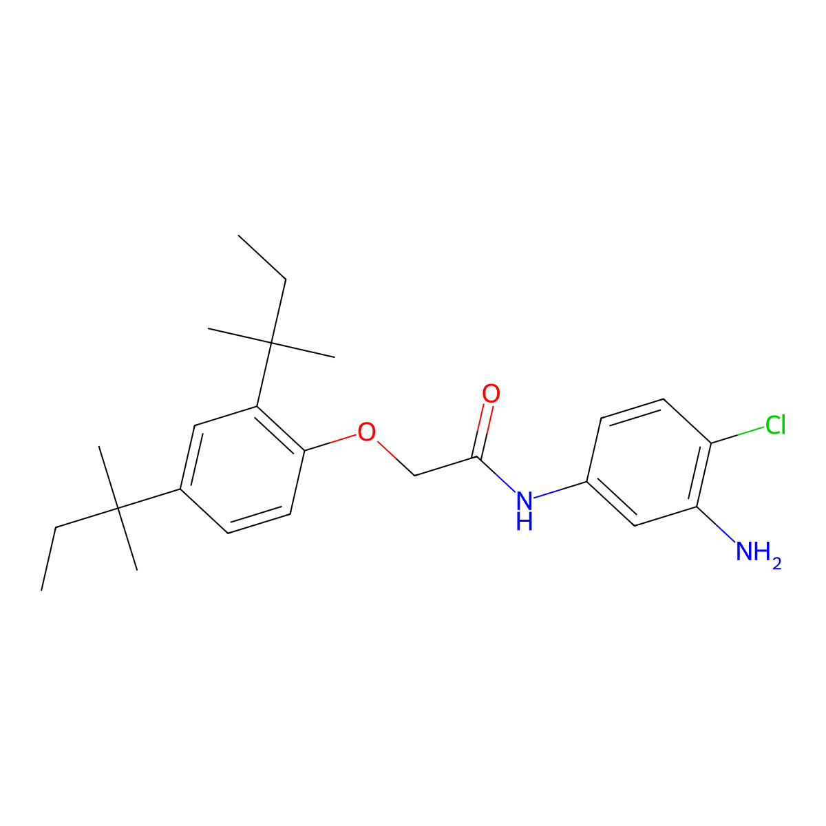 N-(3-Amino-4-chlorophenyl)-2-(2,4-di-tert-pentylphenoxy)acetamide molecular structure, CAS 50671-00-6