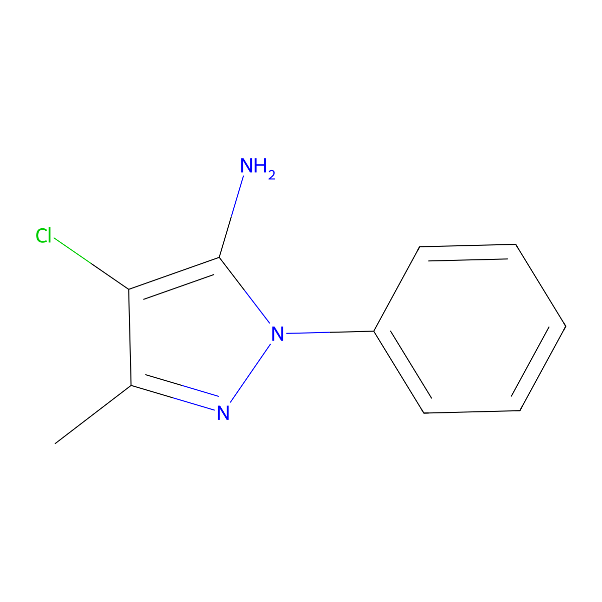 4-chloro-3-methyl-1-phenyl-1H-pyrazol-5-amine molecular structure, CAS 50671-39-1