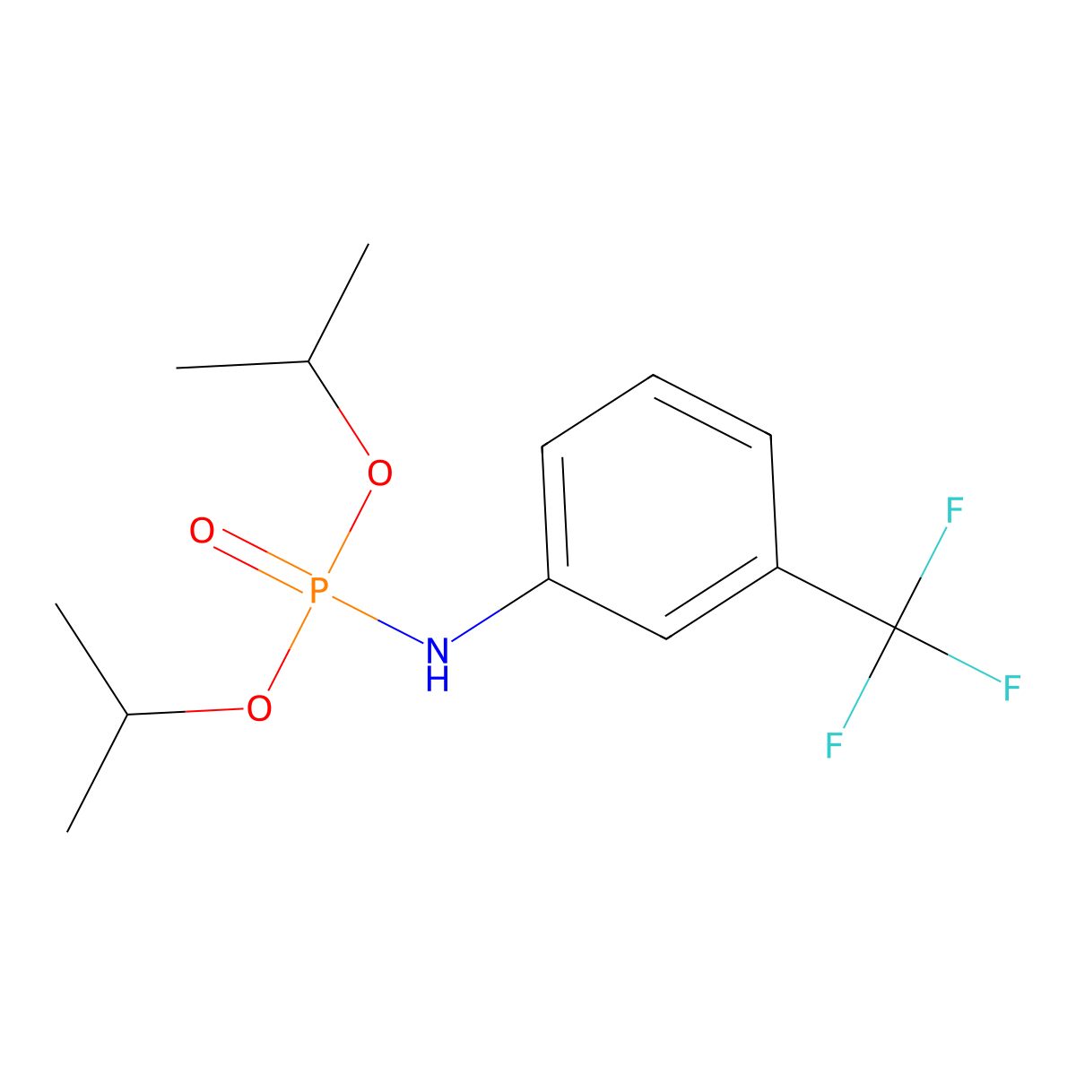 N-di(propan-2-yloxy)phosphoryl-3-(trifluoromethyl)aniline molecular structure, CAS 50672-31-6