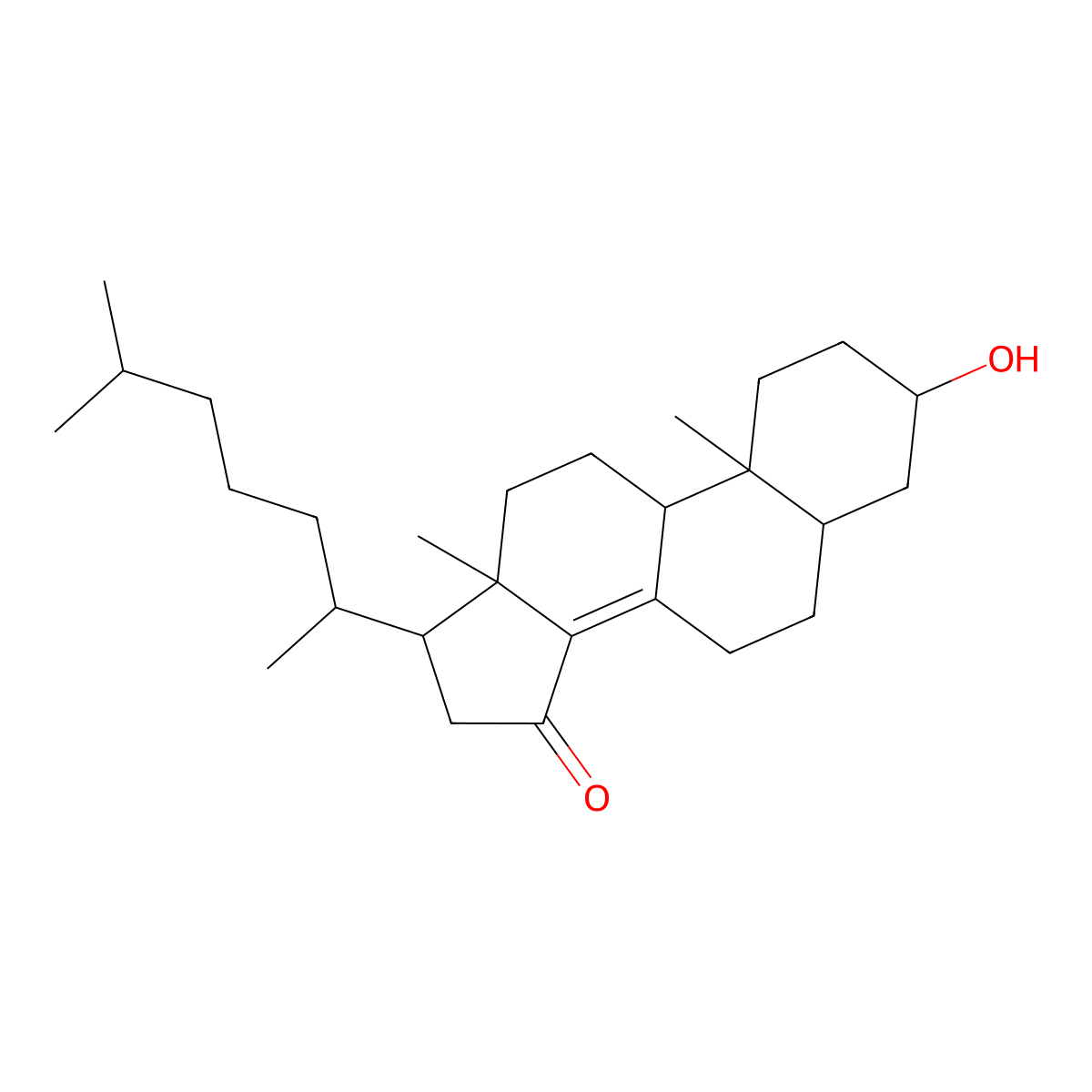 3-Hydroxy-10,13-dimethyl-17-(6-methylheptan-2-yl)-1,2,3,4,5,6,7,9,11,12,16,17-dodecahydrocyclopenta[a]phenanthren-15-one molecular structure, CAS 50673-97-7