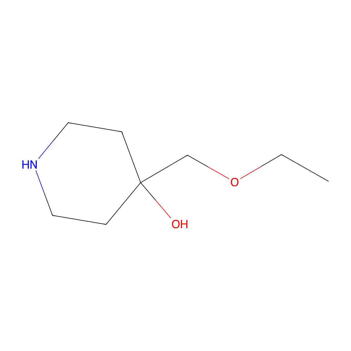 4-(Ethoxymethyl)piperidin-4-OL molecular structure, CAS 50675-14-4