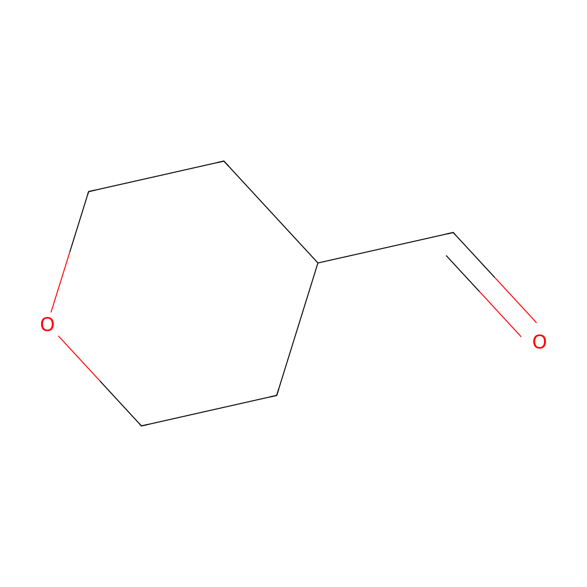Tetrahydro-2H-pyran-4-carboxaldehyde molecular structure, CAS 50675-18-8