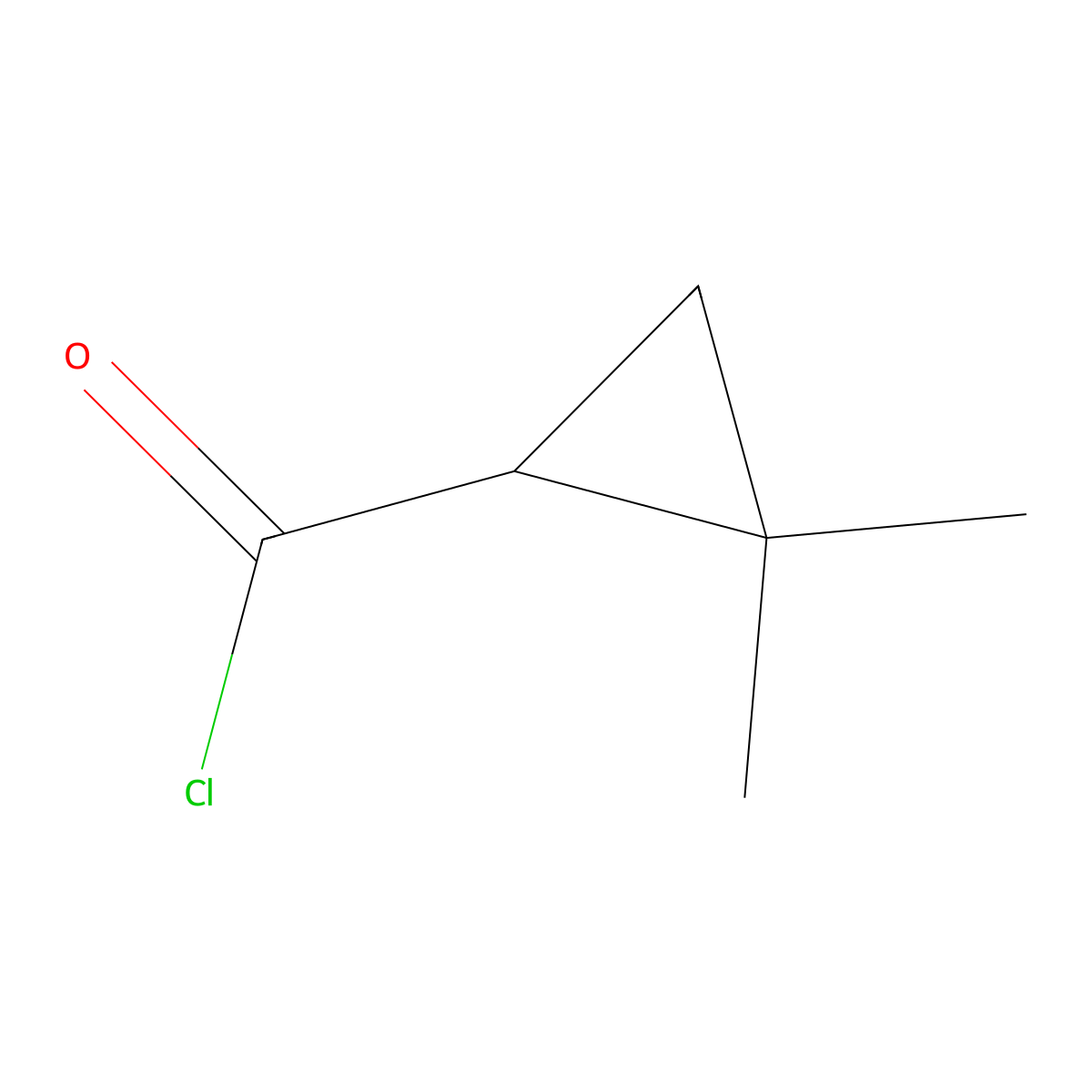 2,2-Dimethylcyclopropanecarbonyl chloride molecular structure, CAS 50675-57-5
