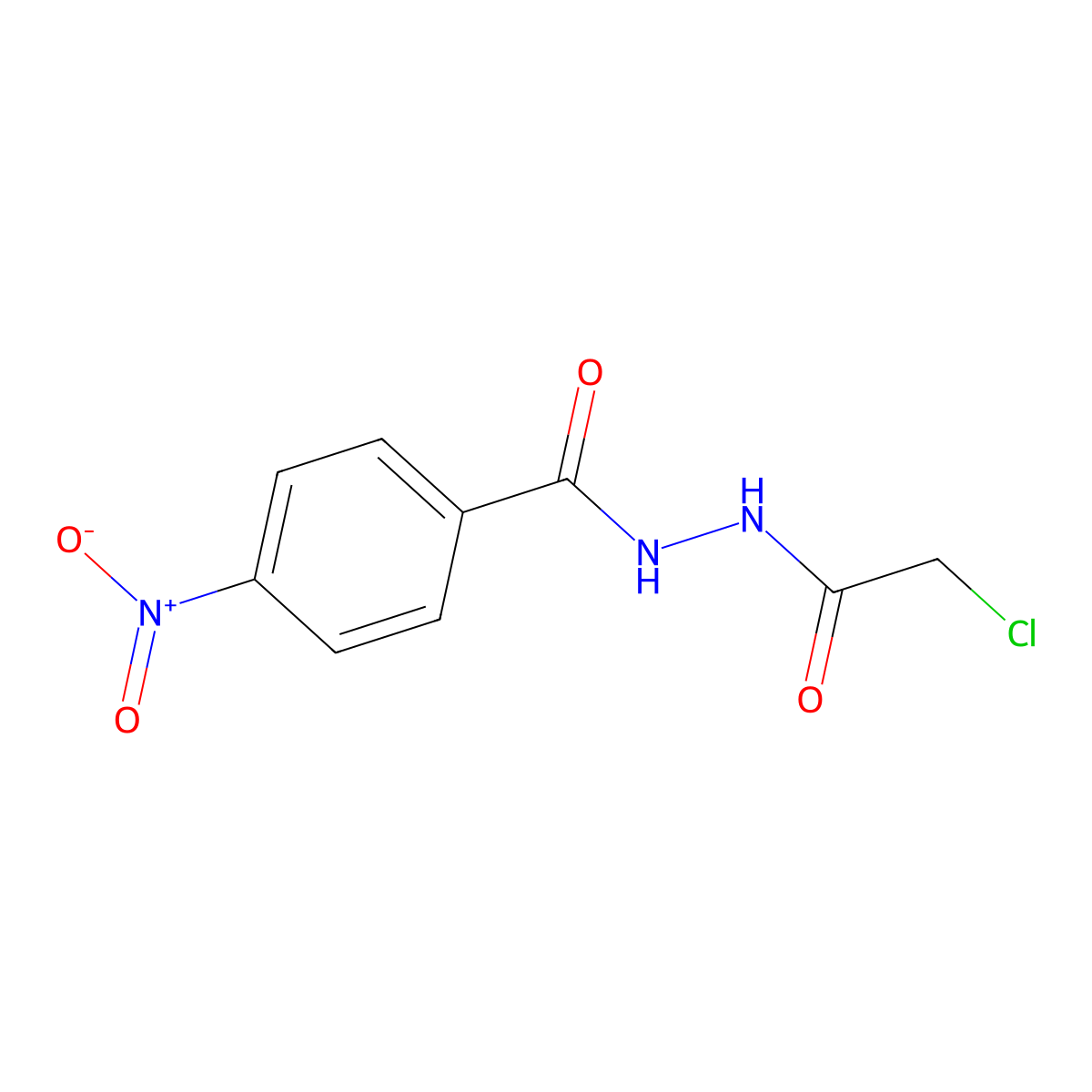 N'-(2-chloroacetyl)-4-nitrobenzohydrazide molecular structure, CAS 50677-28-6
