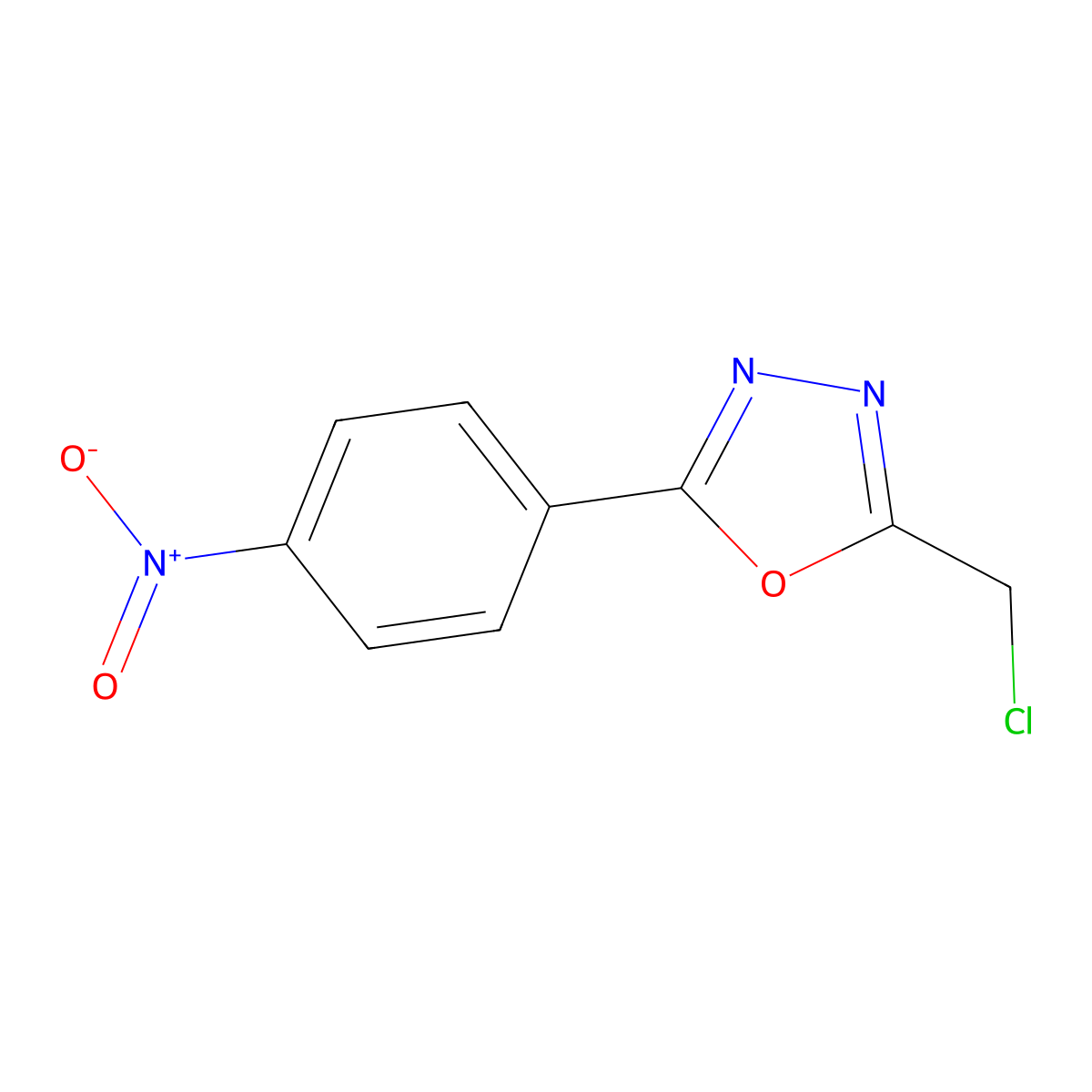 2-(Chloromethyl)-5-(4-nitrophenyl)-1,3,4-oxadiazole molecular structure, CAS 50677-30-0