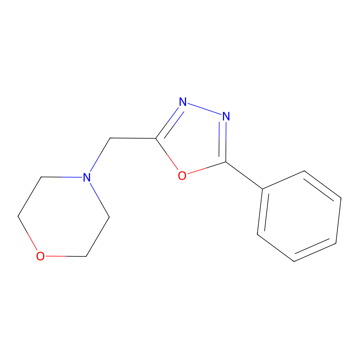 4-[(5-Phenyl-1,3,4-oxadiazol-2-yl)methyl]morpholine molecular structure, CAS 50677-33-3