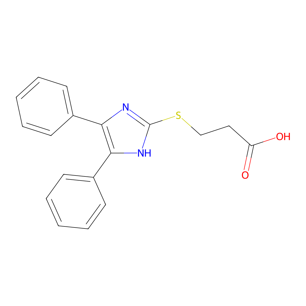 3-[(4,5-Diphenyl-1H-imidazol-2-yl)thio]-propanoic acid molecular structure, CAS 50677-48-0
