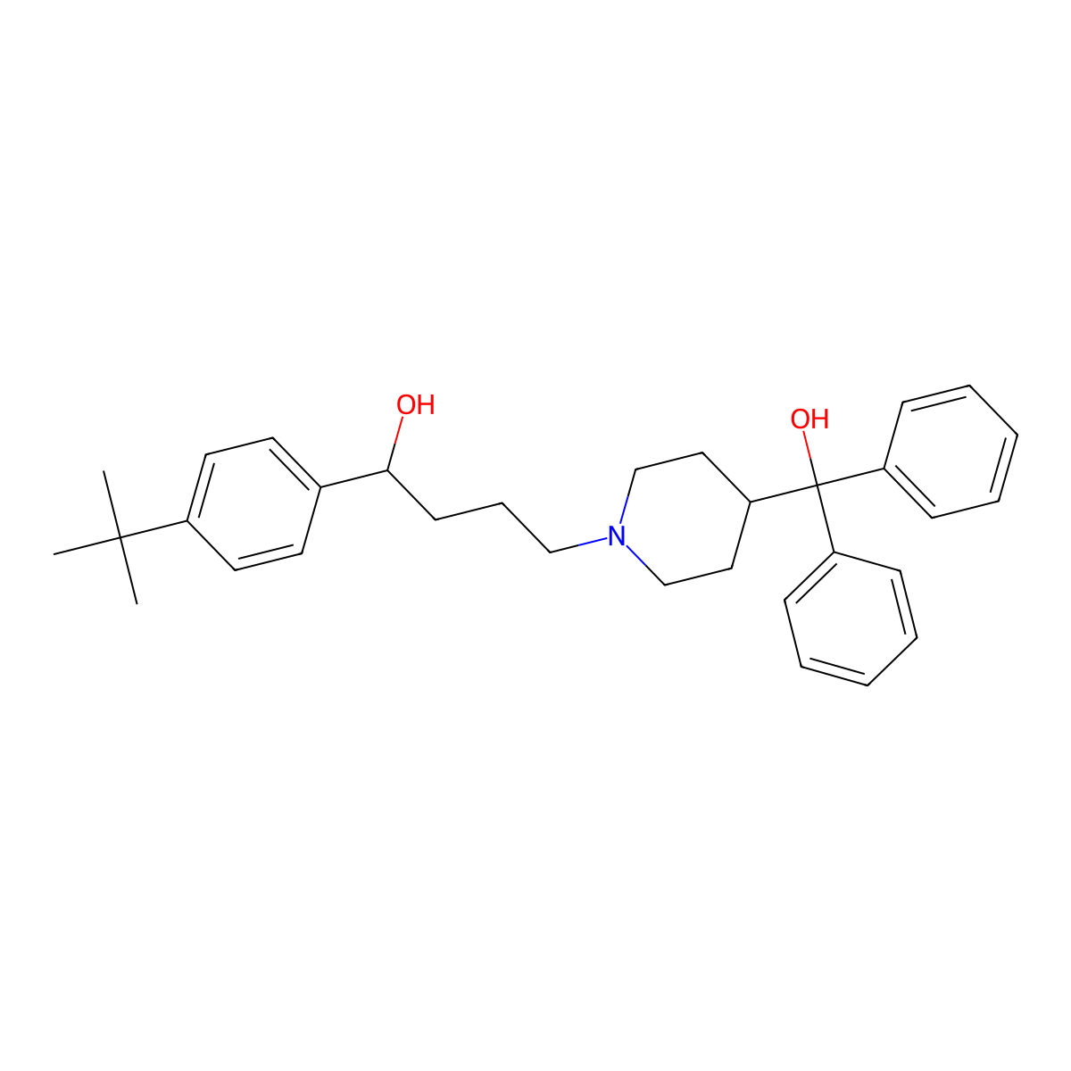 Terfenadine molecular structure, CAS 50679-08-8