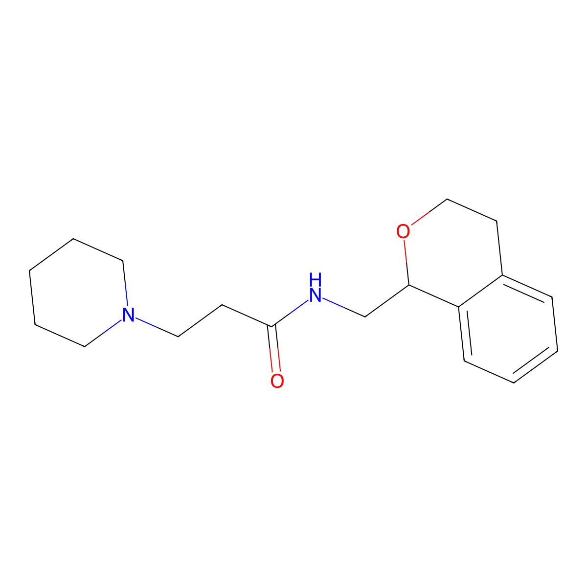 N-(3,4-dihydro-1H-isochromen-1-ylmethyl)-3-piperidin-1-ylpropanamide molecular structure, CAS 50683-67-5