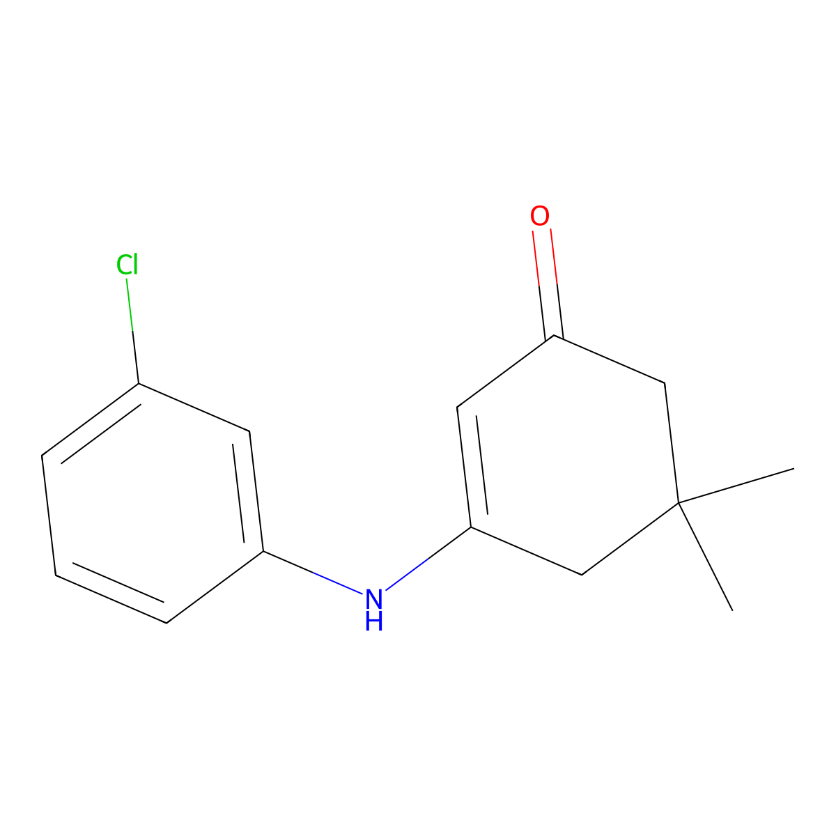3-[(3-Chlorophenyl)amino]-5,5-dimethylcyclohex-2-en-1-one molecular structure, CAS 50685-29-5