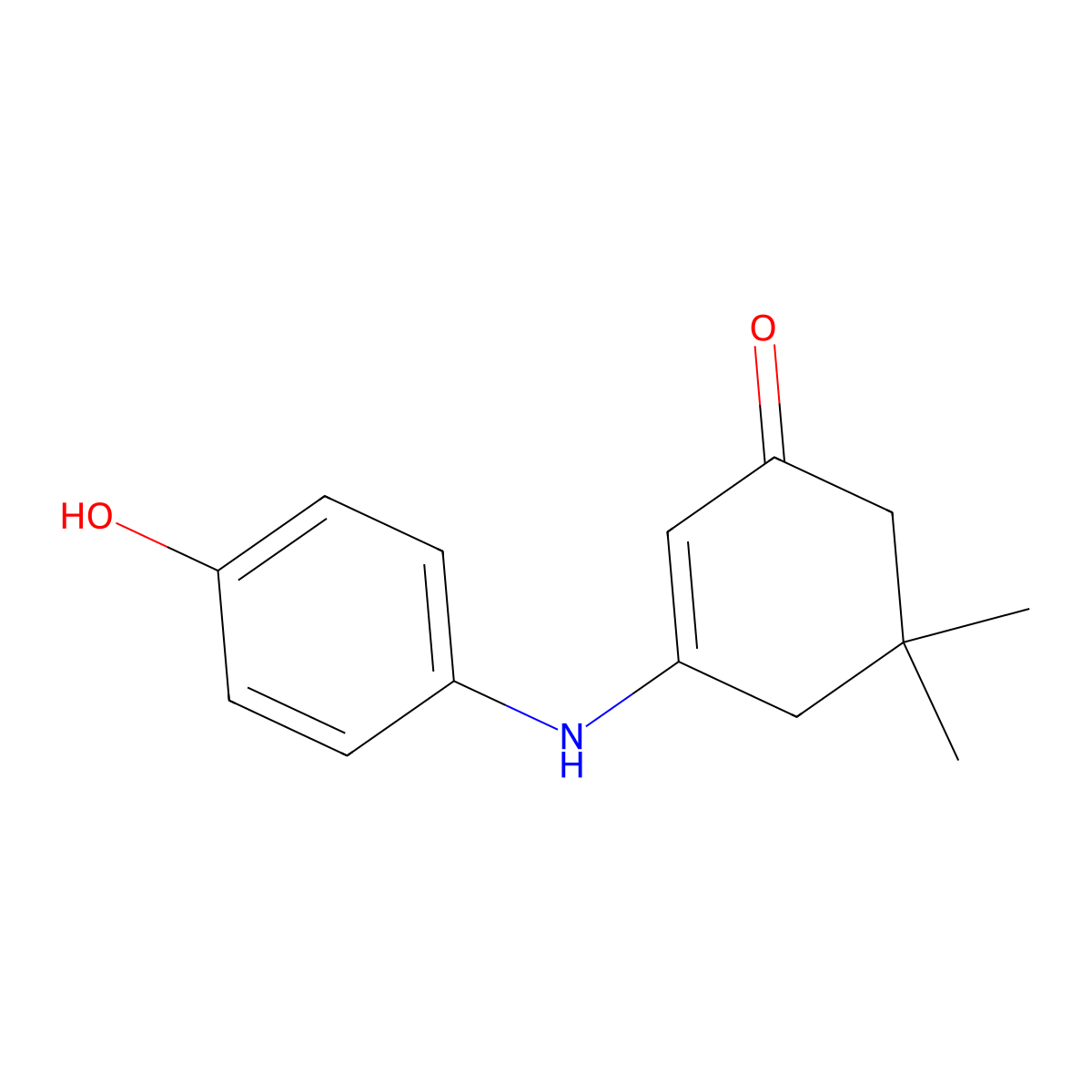 3-(4-Hydroxyanilino)-5,5-dimethylcyclohex-2-en-1-one molecular structure, CAS 50685-30-8